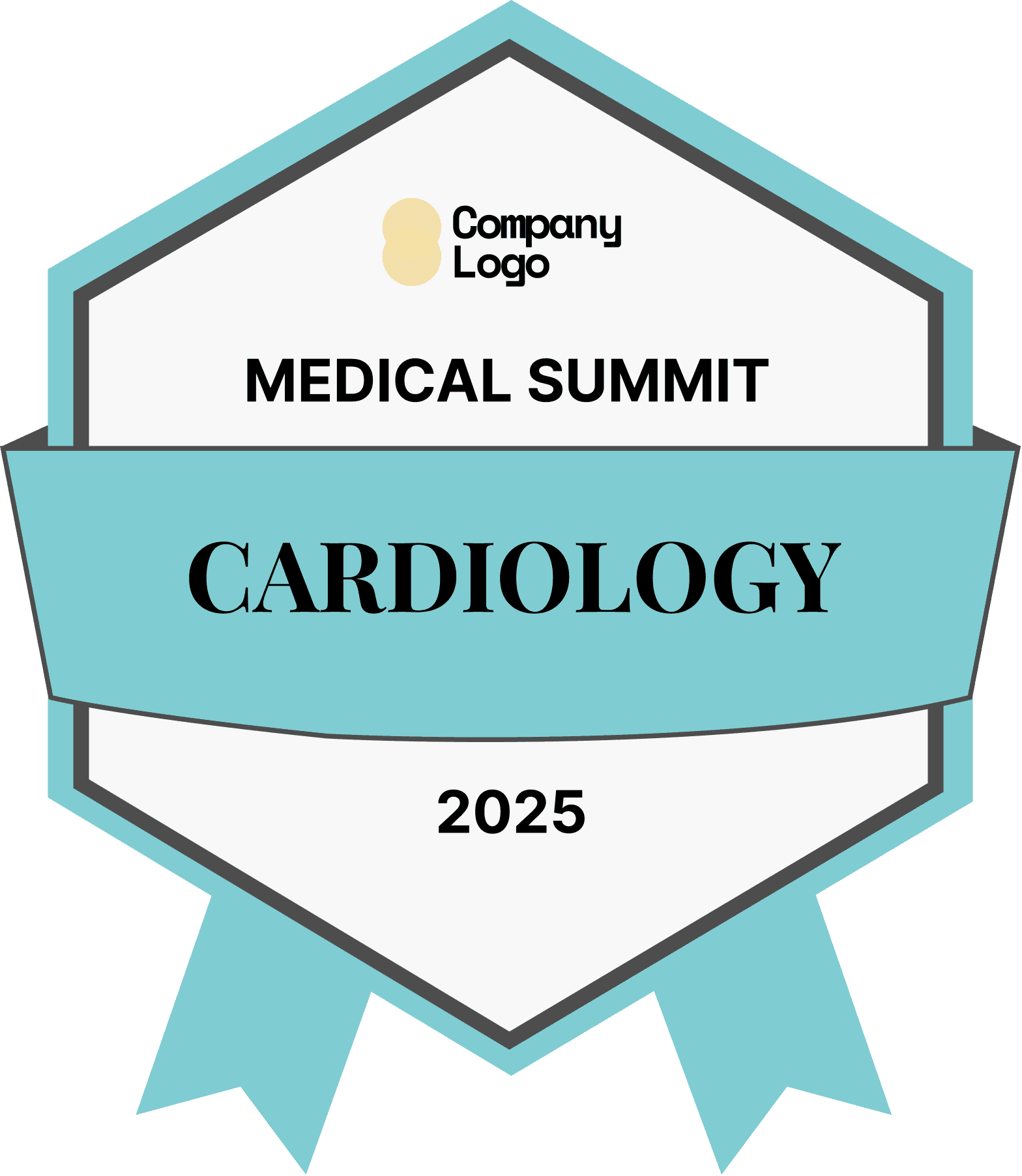 Wauld - Formal and classic teal appreciation badge template