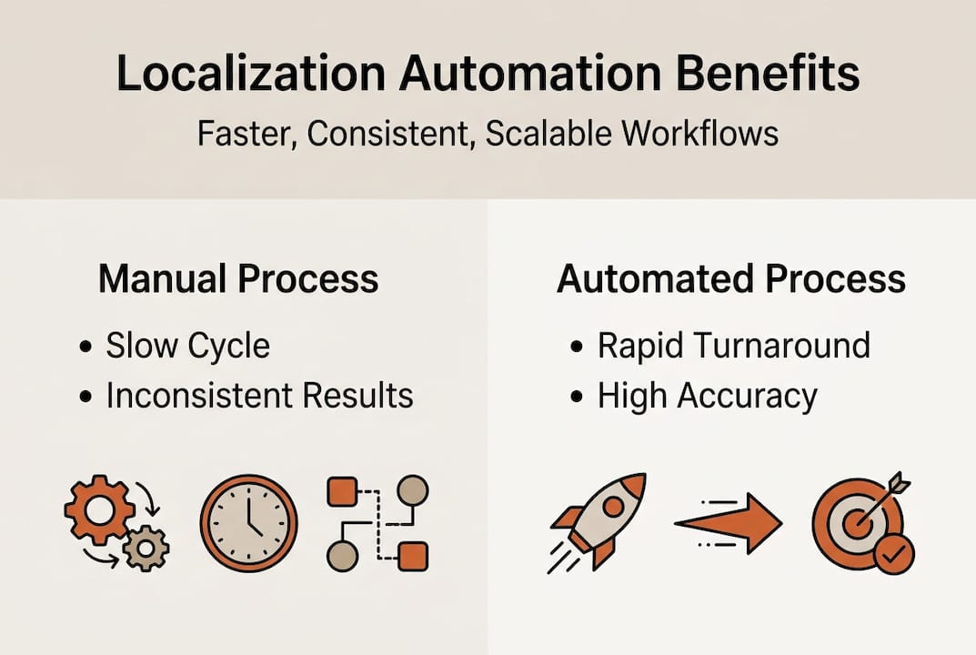 Infographic showing localization automation benefits