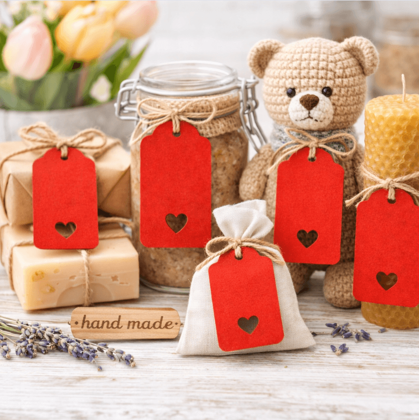 zawieszki na prezent czerwone serca