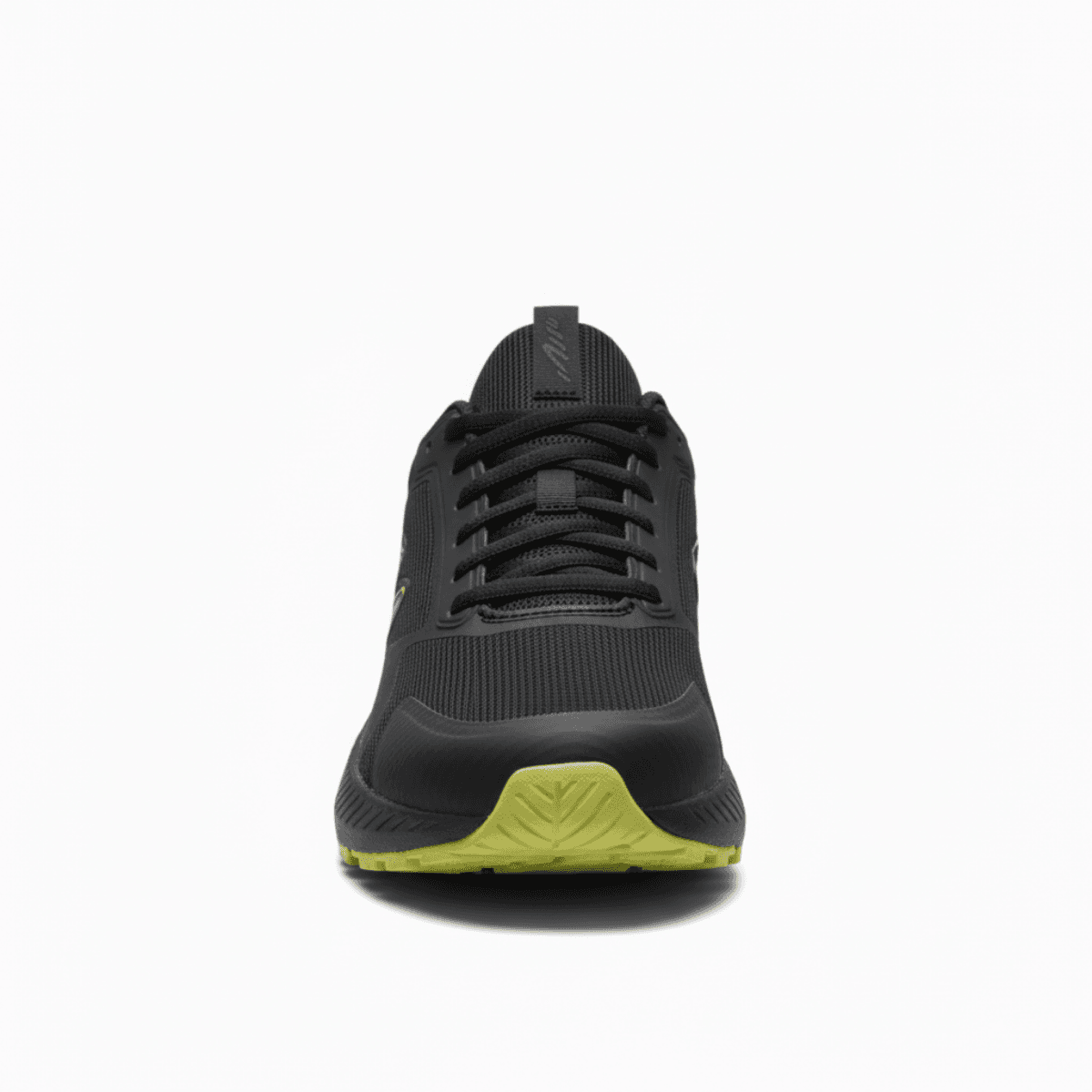 Black Corbell Motion XT men's sneaker with textured sole and lace-up front.