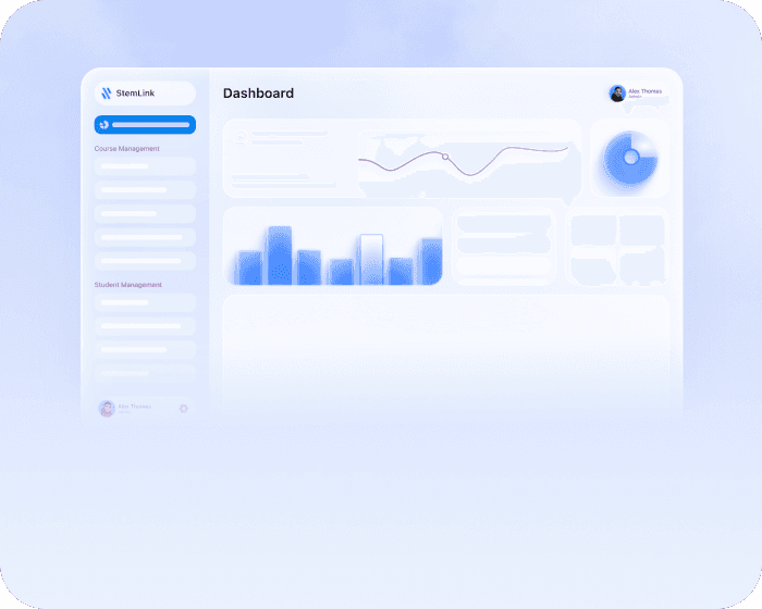 ByteCoach LMS student and program management dashboard with analytics, course tracking, and learner scheduling tools for educators and institutes.