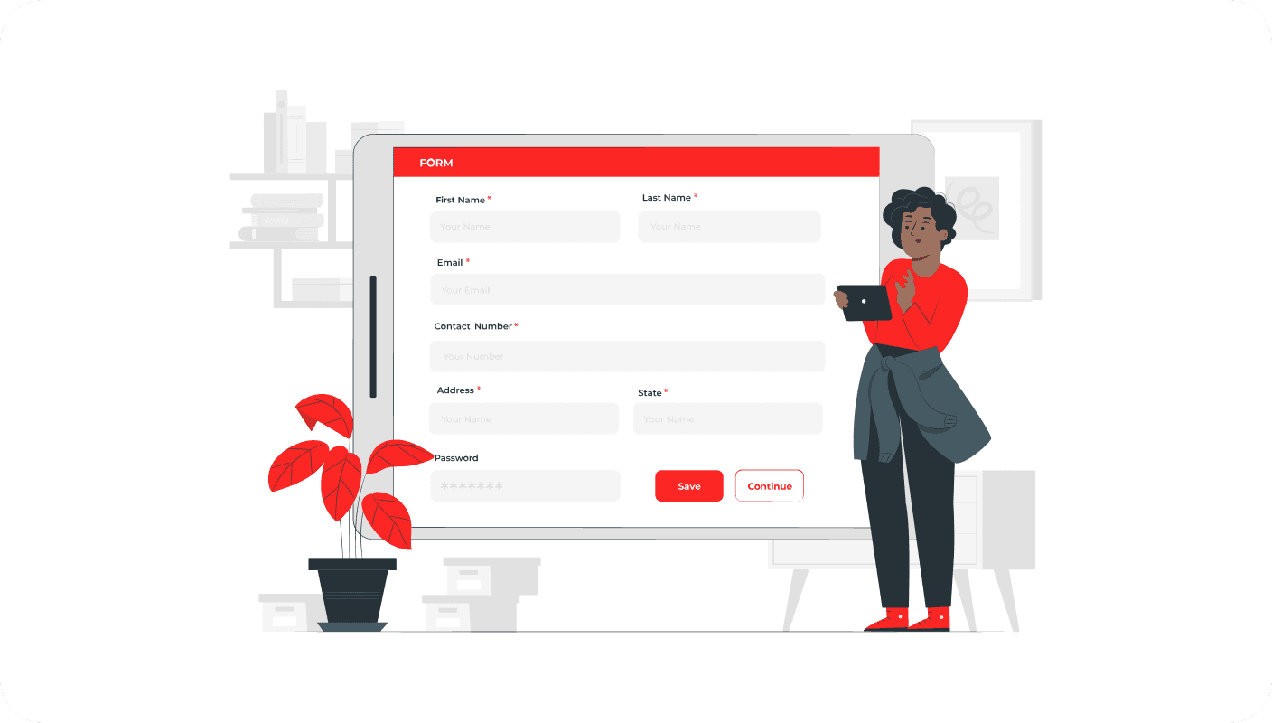 illustration of a form ui