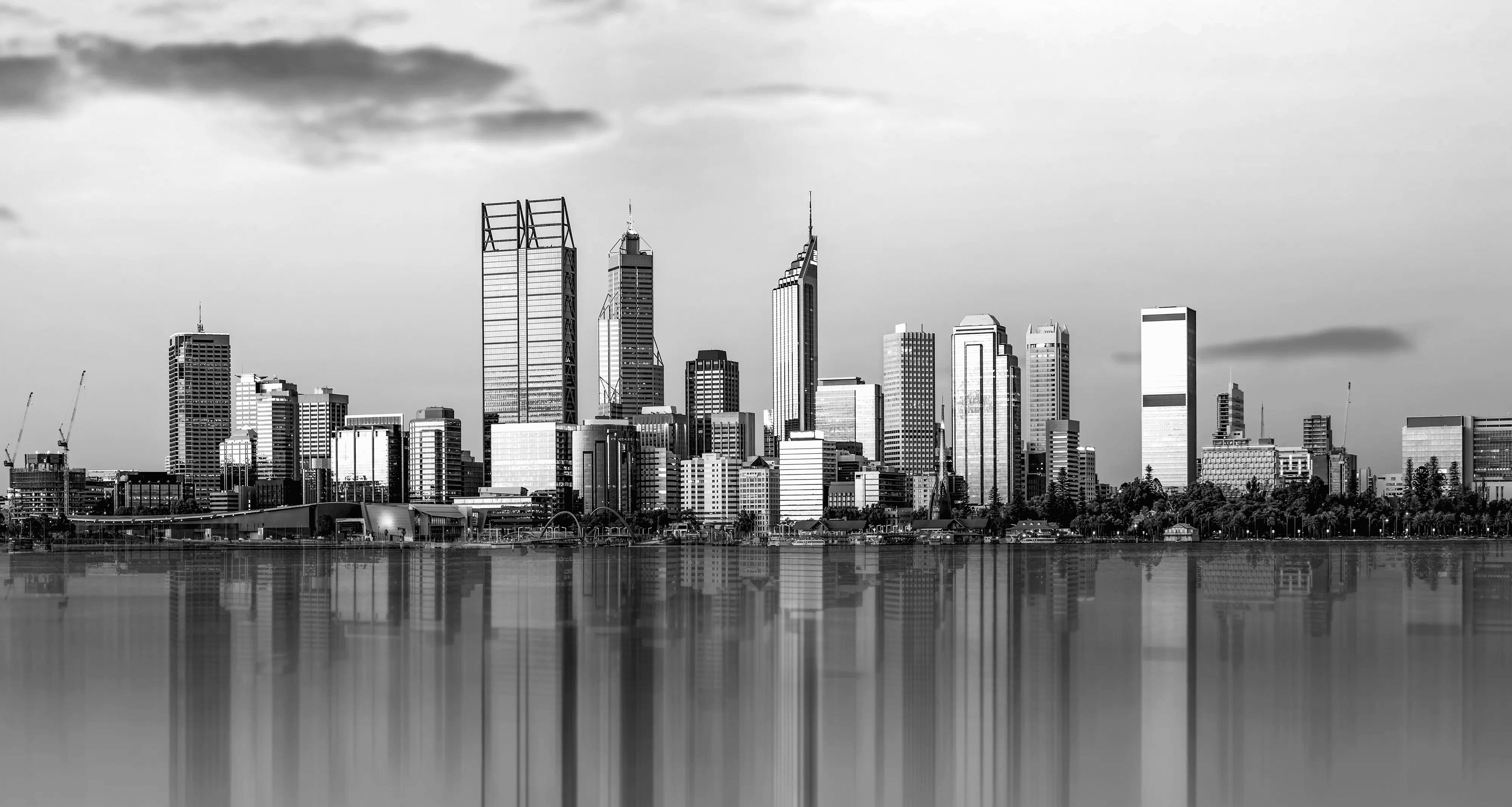 Perth skyline Western Australia gateway city for private jet charter flights and business aviation