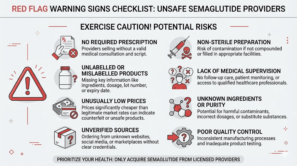 Red flags to watch for when choosing a semaglutide provider online
