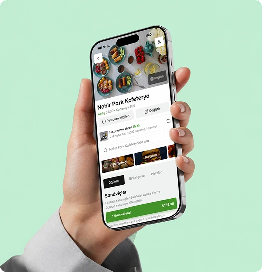 Telefonda Restajet restoran sipariş sistemi ve dijital menü ekranı