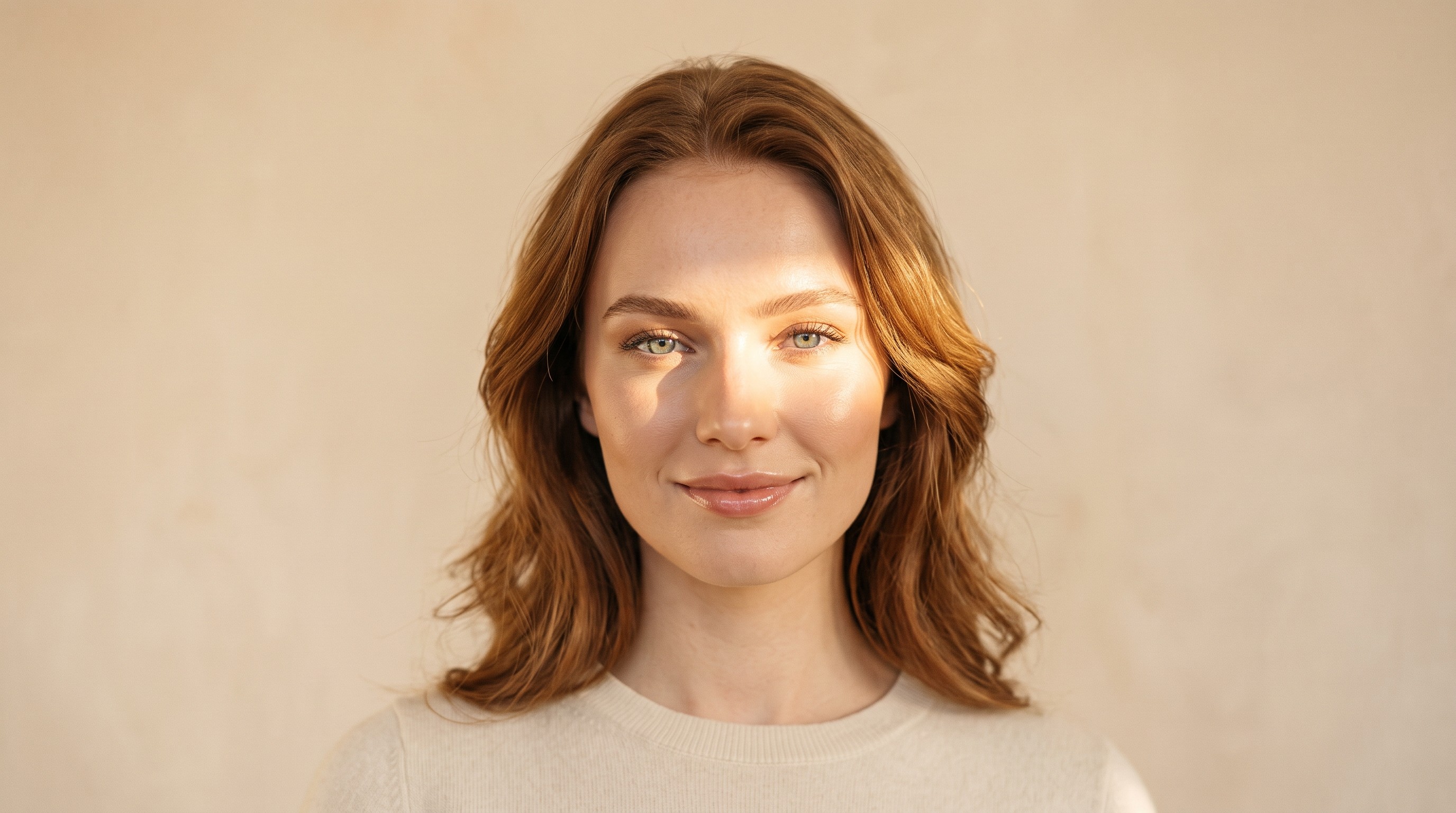 A person with curly hair standing against a white background.