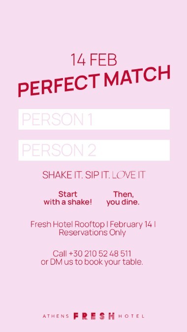 Fresh Hotel Athens, Valentine’s Day