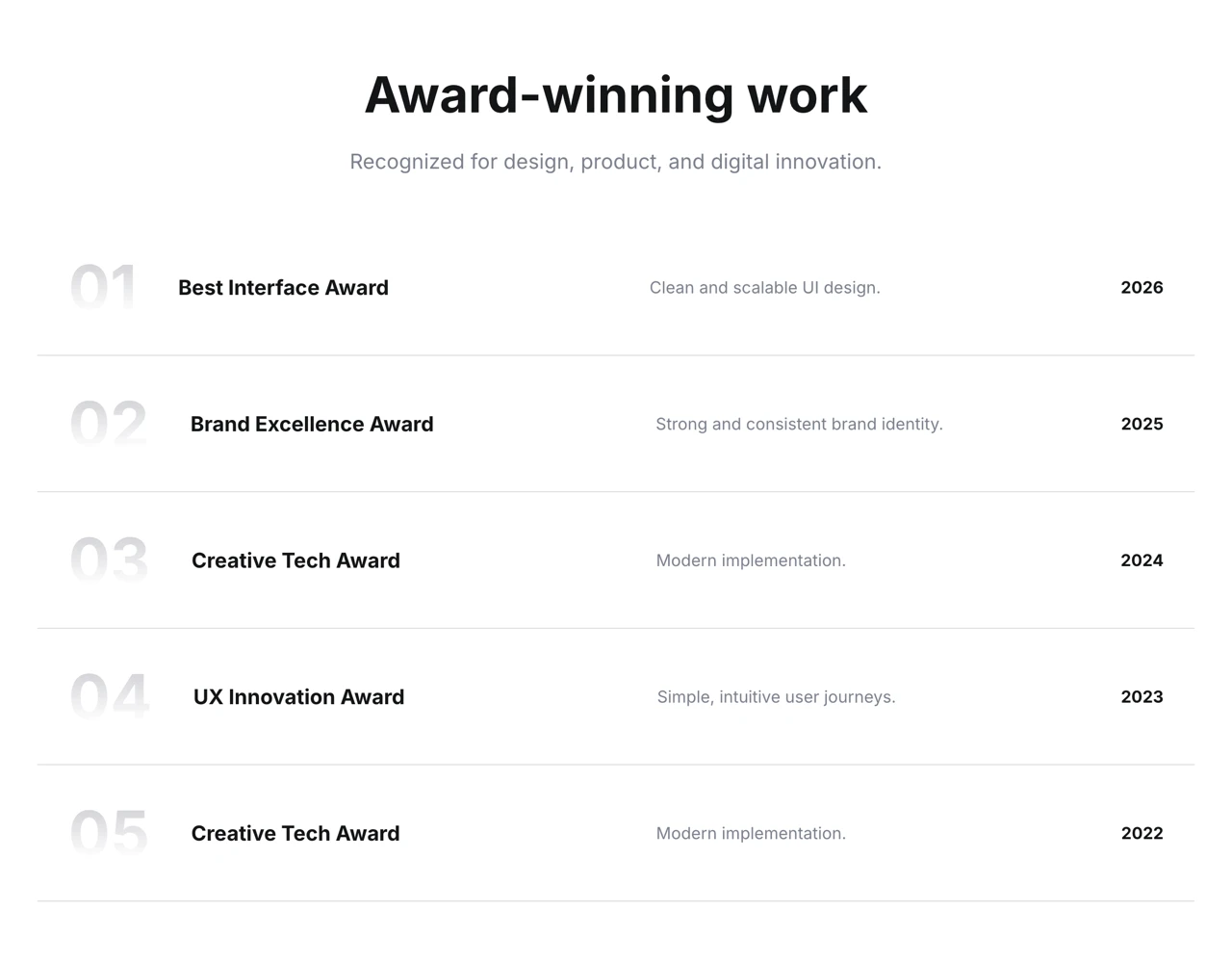Framer Award Section - Frameblox UI