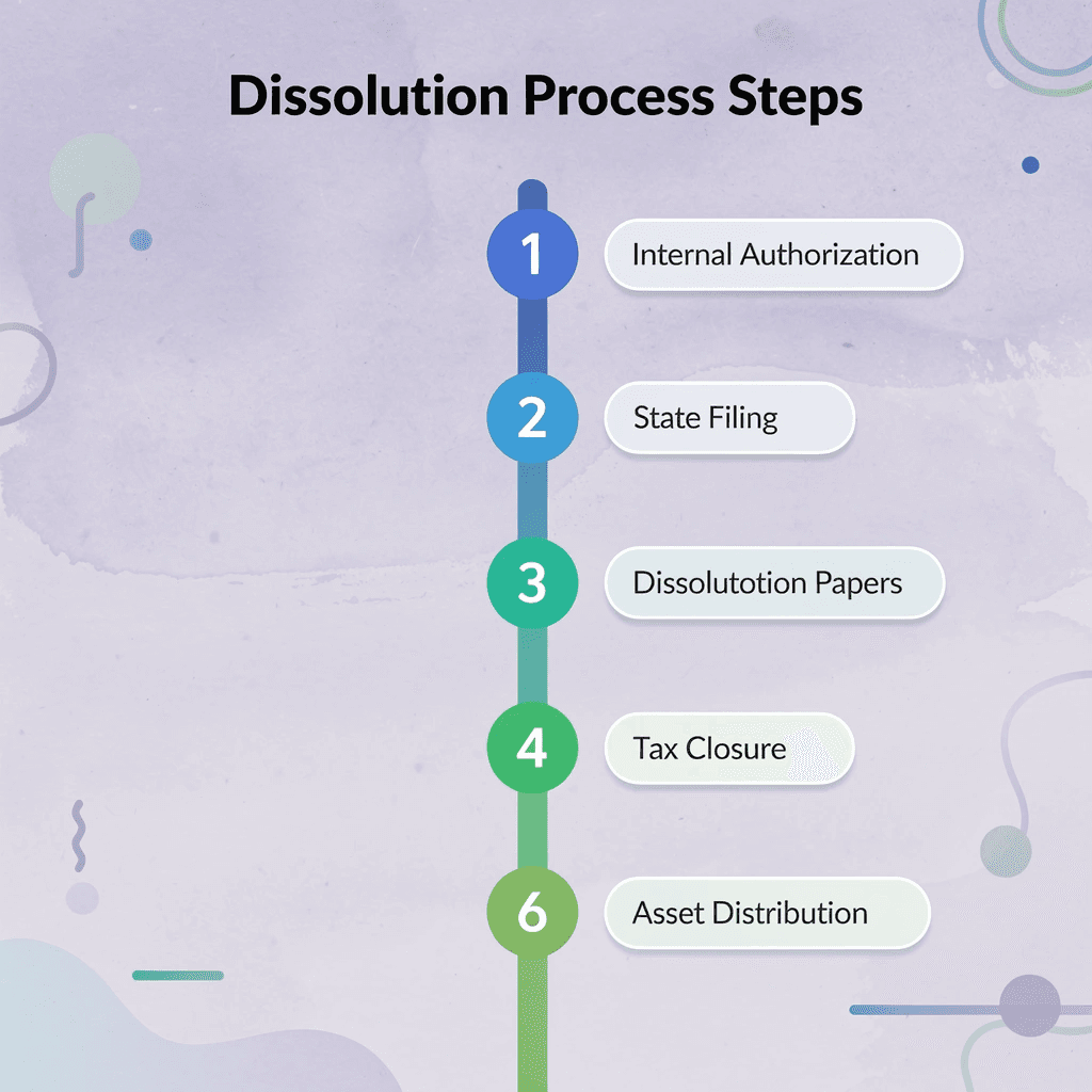 Step-by-step dissolution process infographic