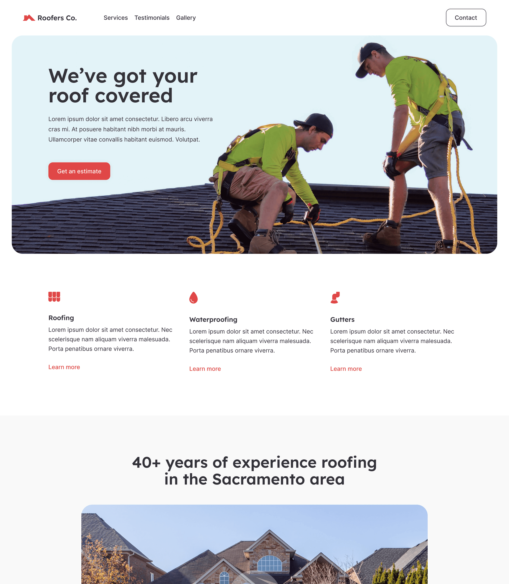 Roofing theme template