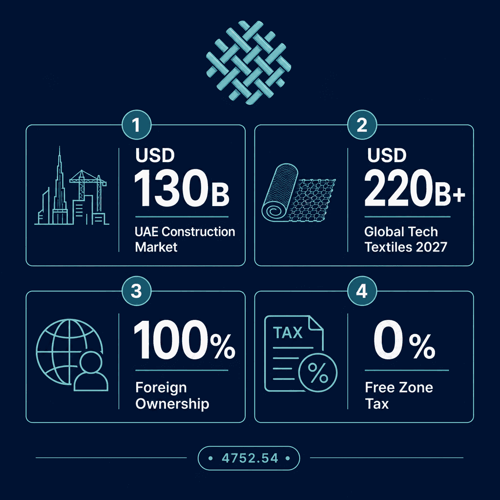 Infographic: Special Fabrics & Fibers For Construction Trading License in Dubai: Cost and Requirements