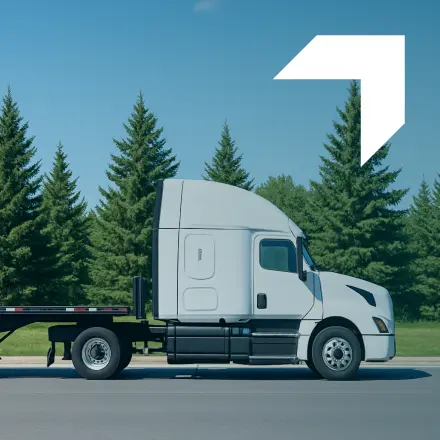 White flatbed truck representing flatbed truck insurance services by GIA Group, LLC