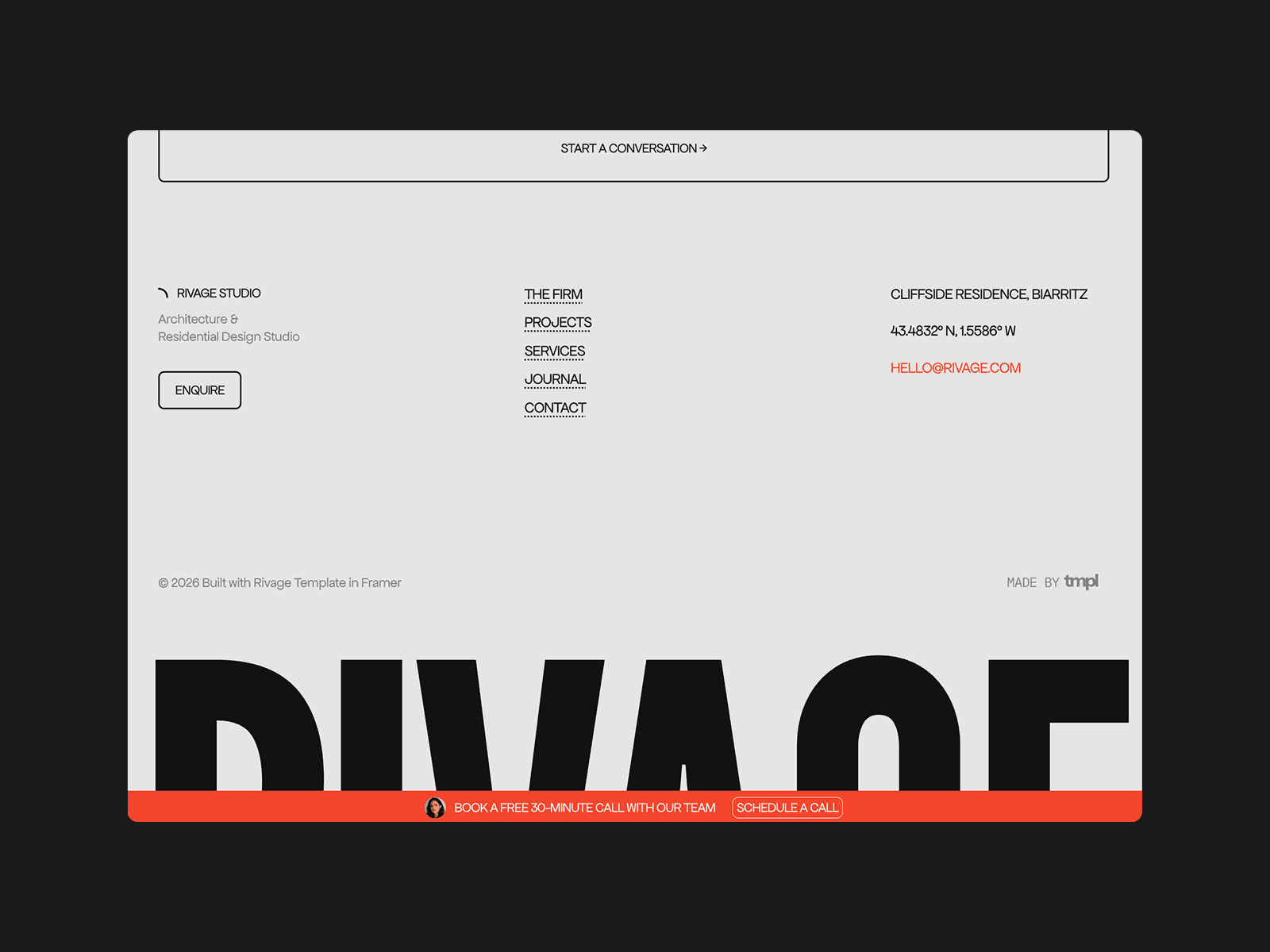 Rivage — Construction & Agency Framer Template