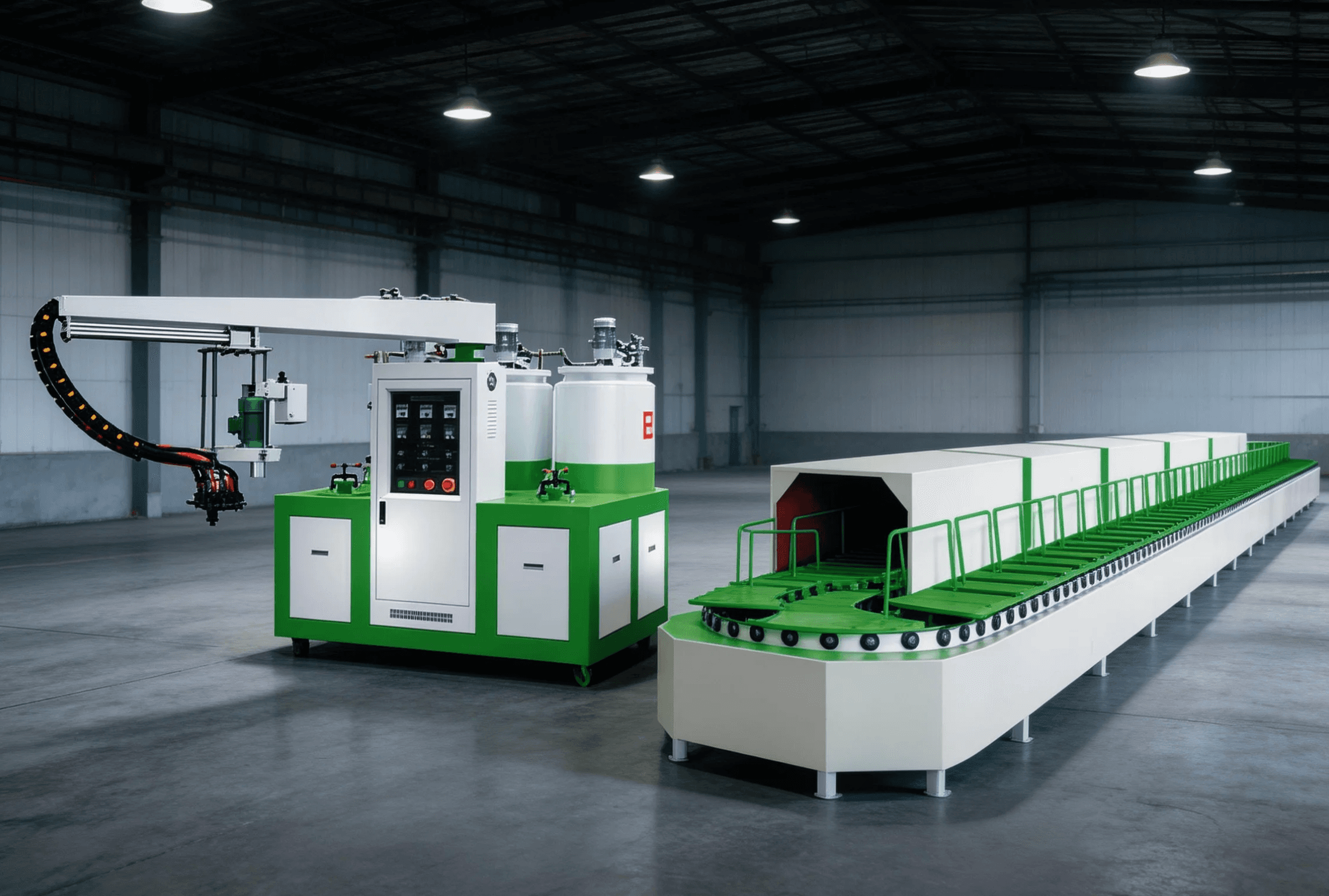 PU shoe making machine manufacturing factory - JG Machine production workshop