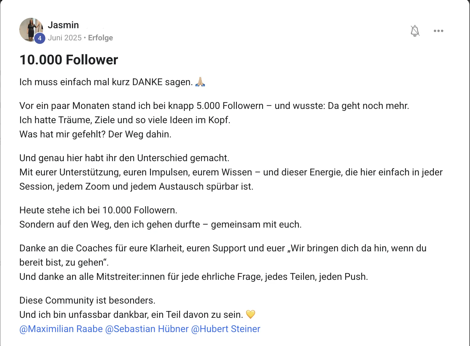 Erfolgsbericht KI Creator Akademie: Jasmin verdoppelt ihre Reichweite auf 10.000 Instagram-Follower