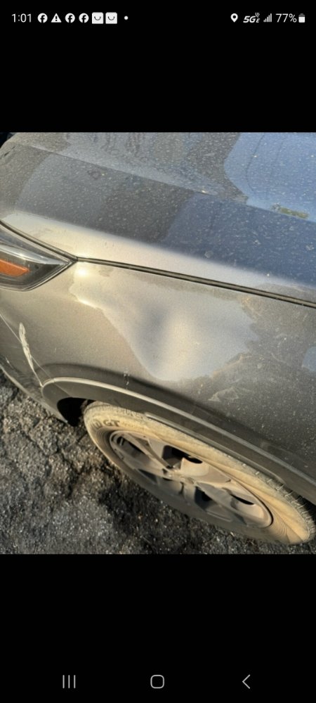 Subaru fender dent repair