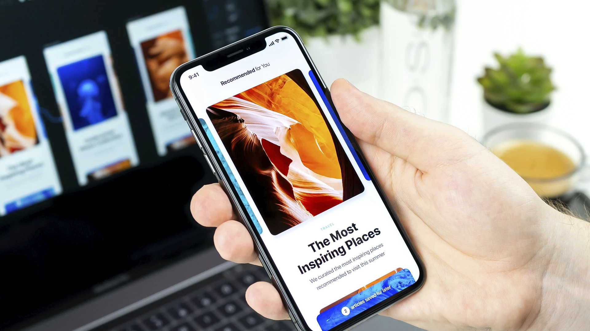 space gray iPhone X displaying the most inspiring places