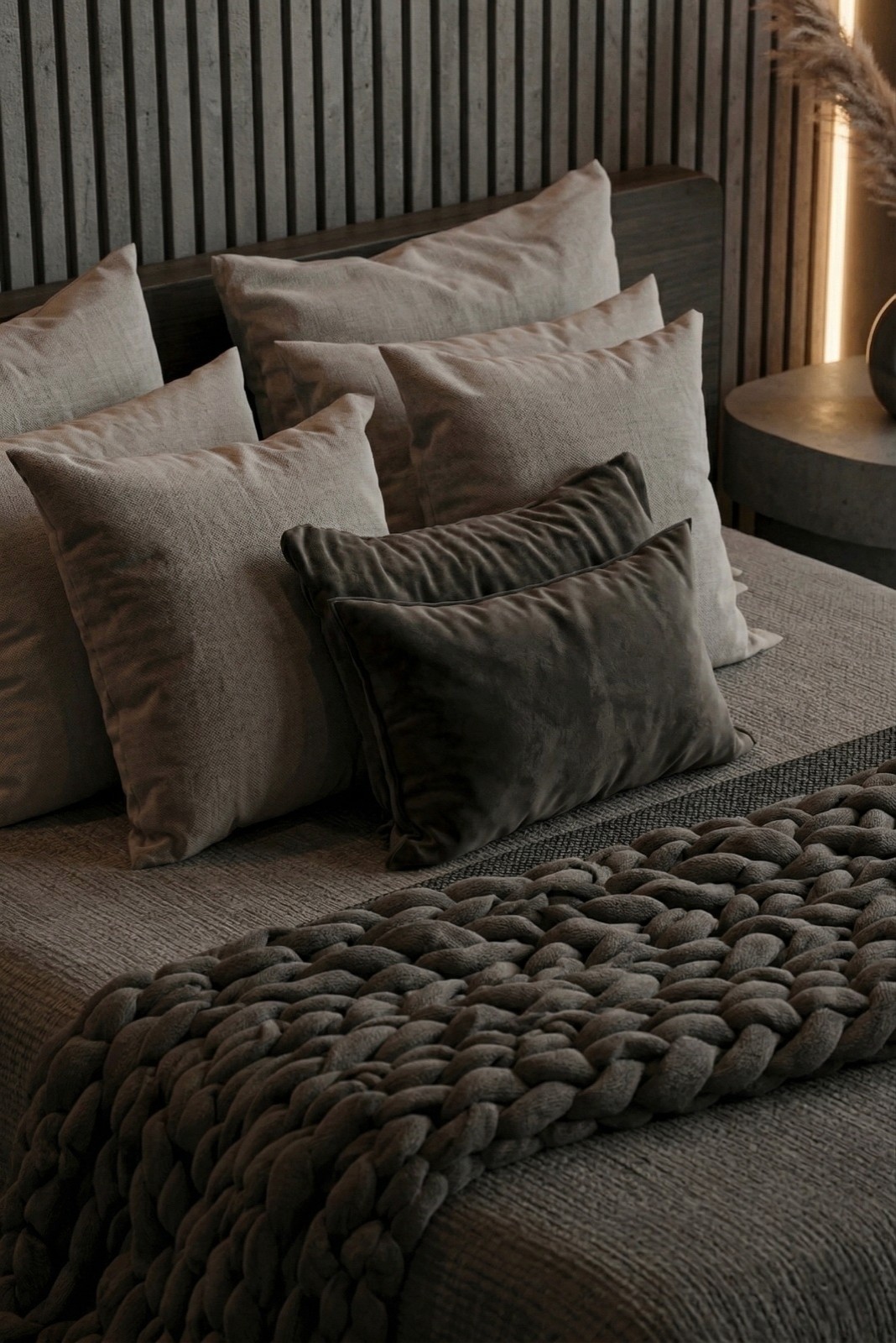 Passage with mirror paneling, vintage sconces, and mood-lit transitions.