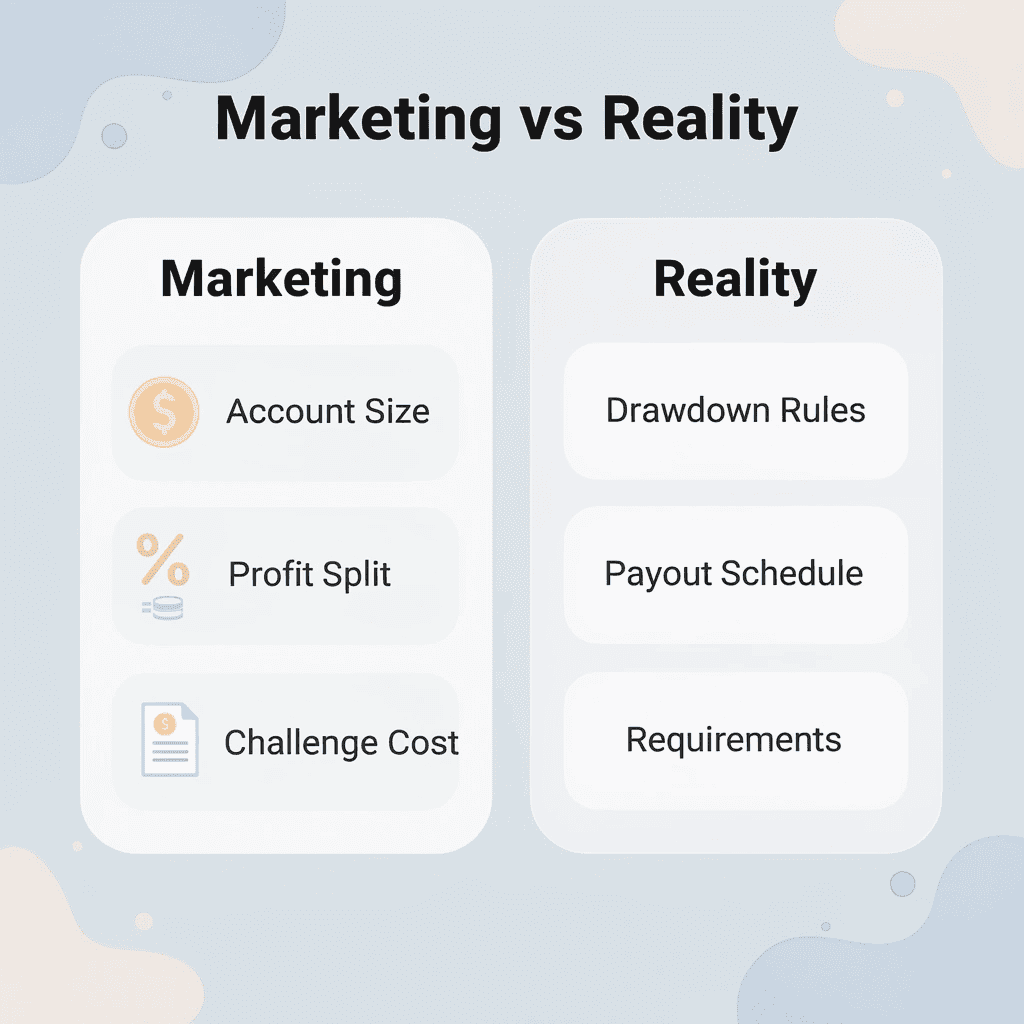 Comparison between marketing promises and reality