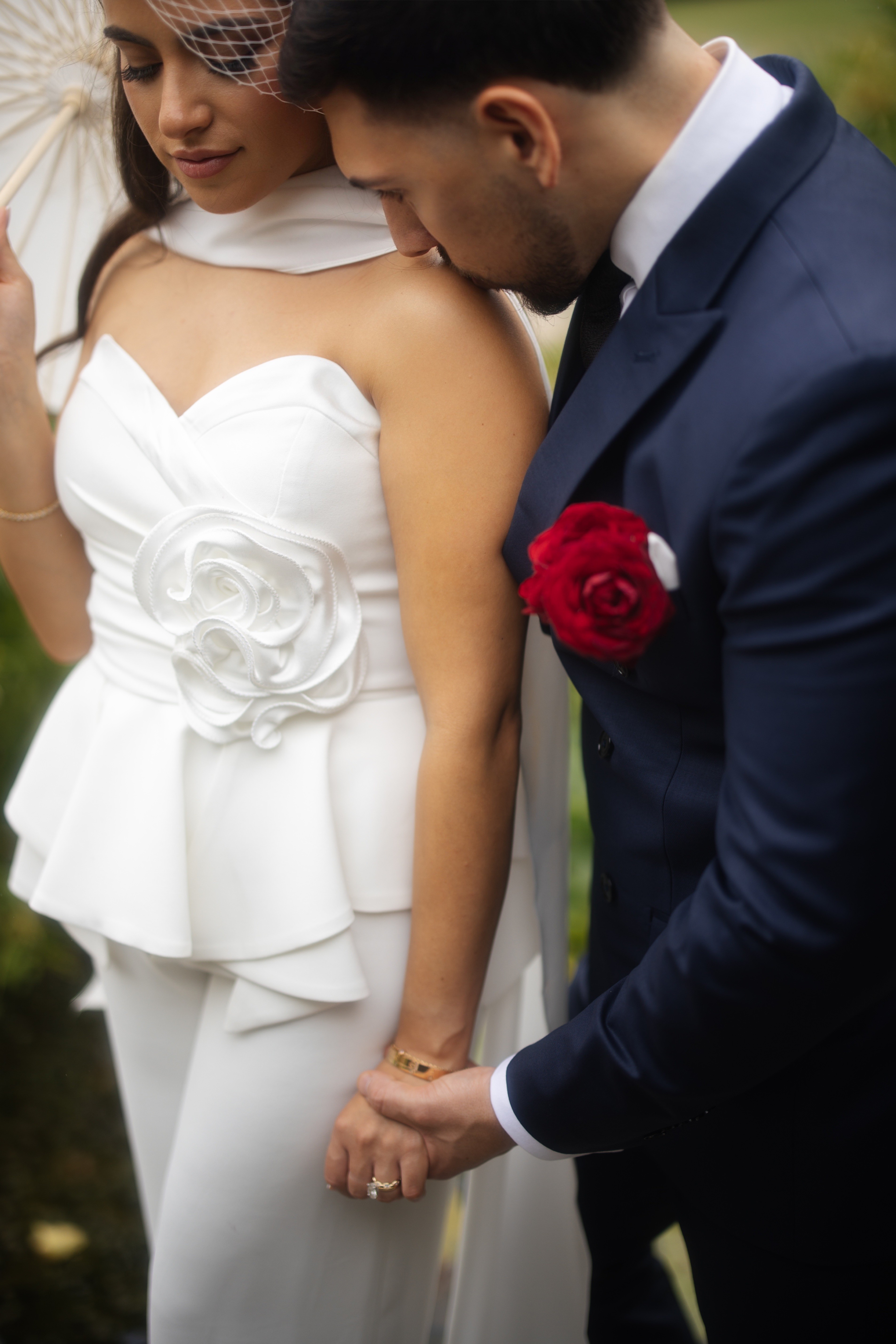 couple sittting with flowers