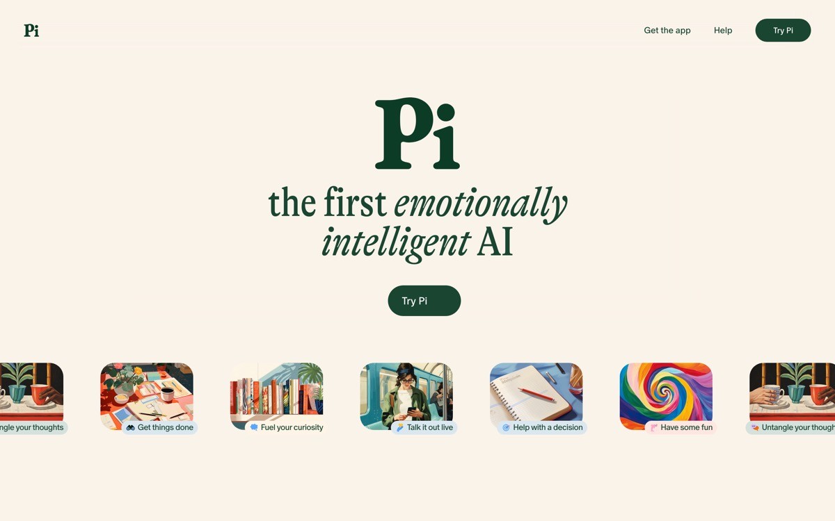 AI Landing Page Examples with Pi