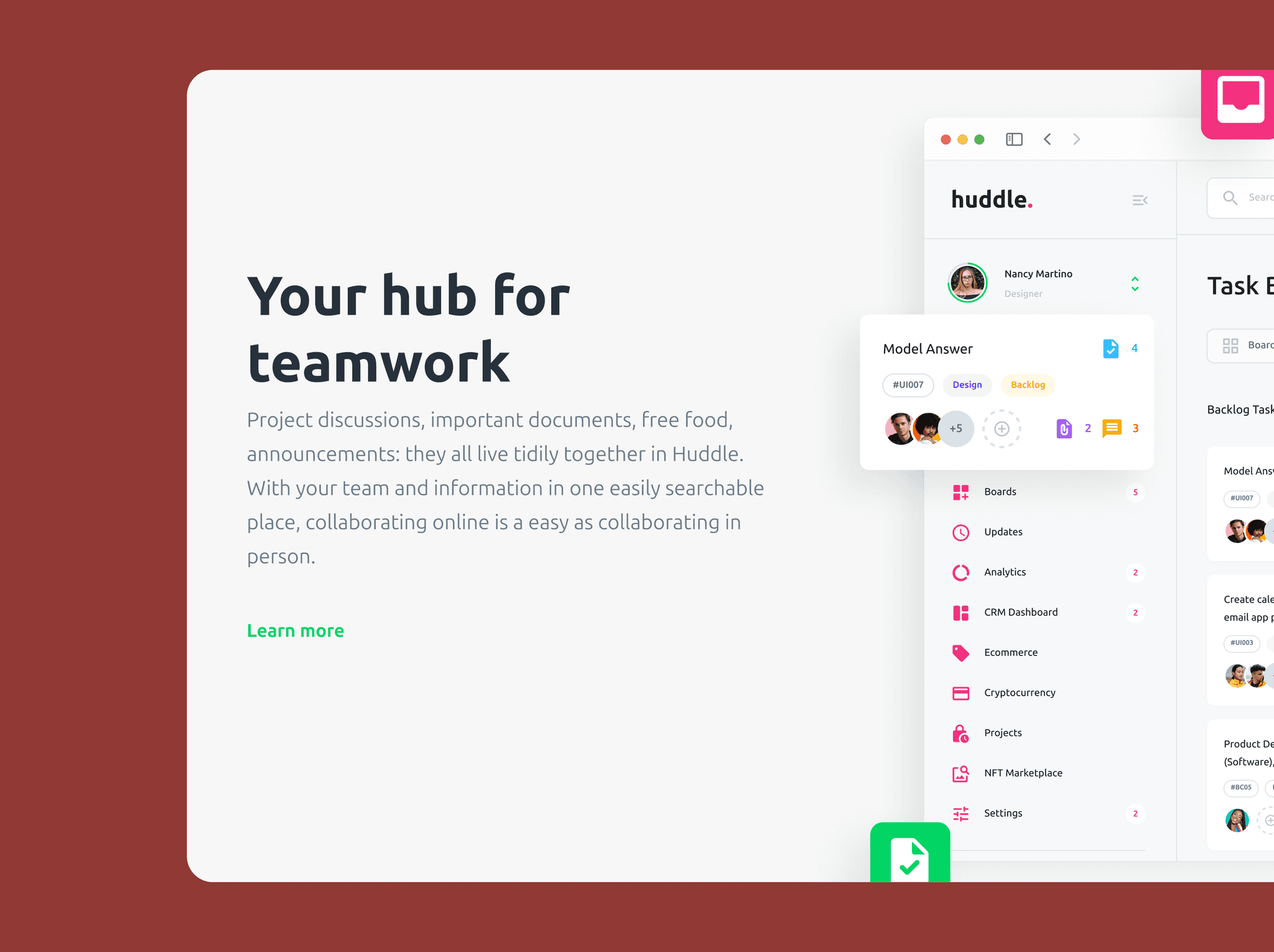 tela de elemento da interface