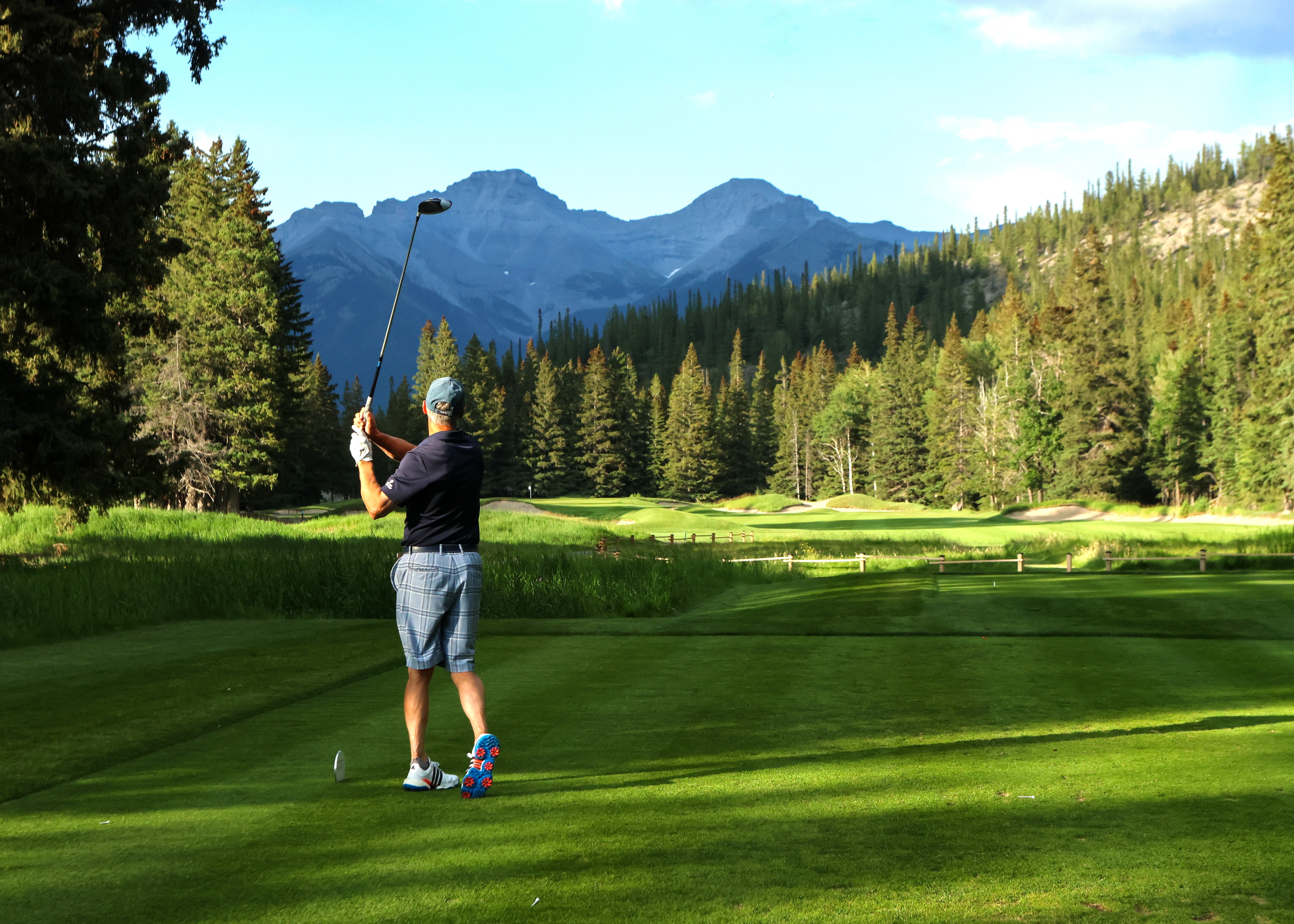 Two men greeting with hand