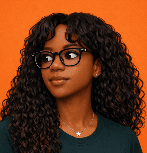 persona portrait image man with orange background and person's image on top