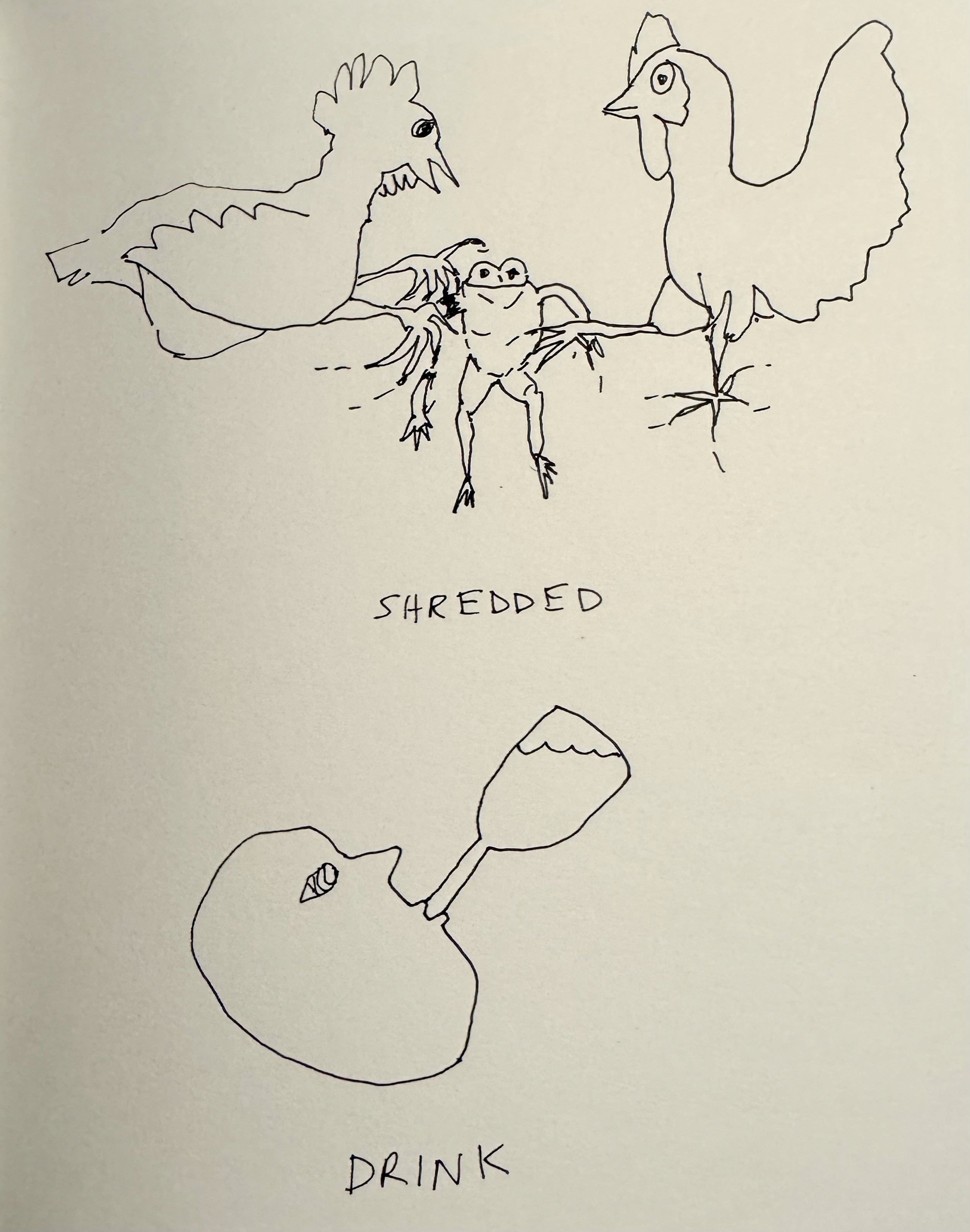 Inktober words for day 15 and 16, Shredded and Drink #inktober2025
