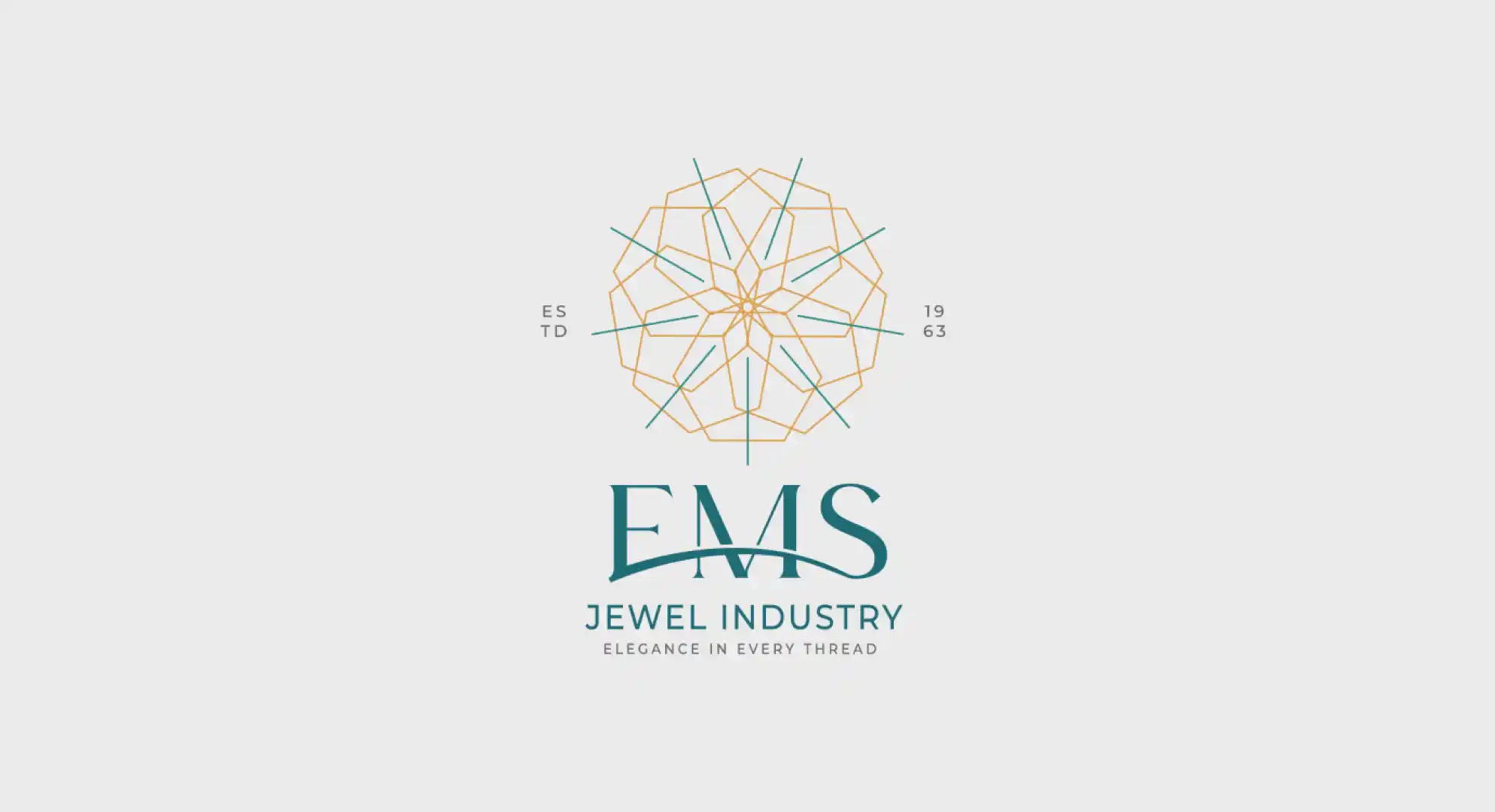 EMS Jewellers brand logo in teal and gold