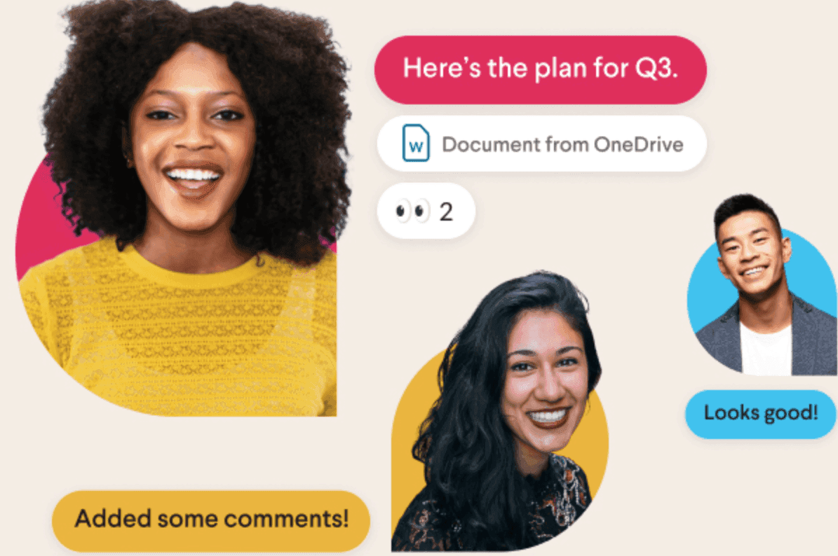 Examples of messaging features available in Slack