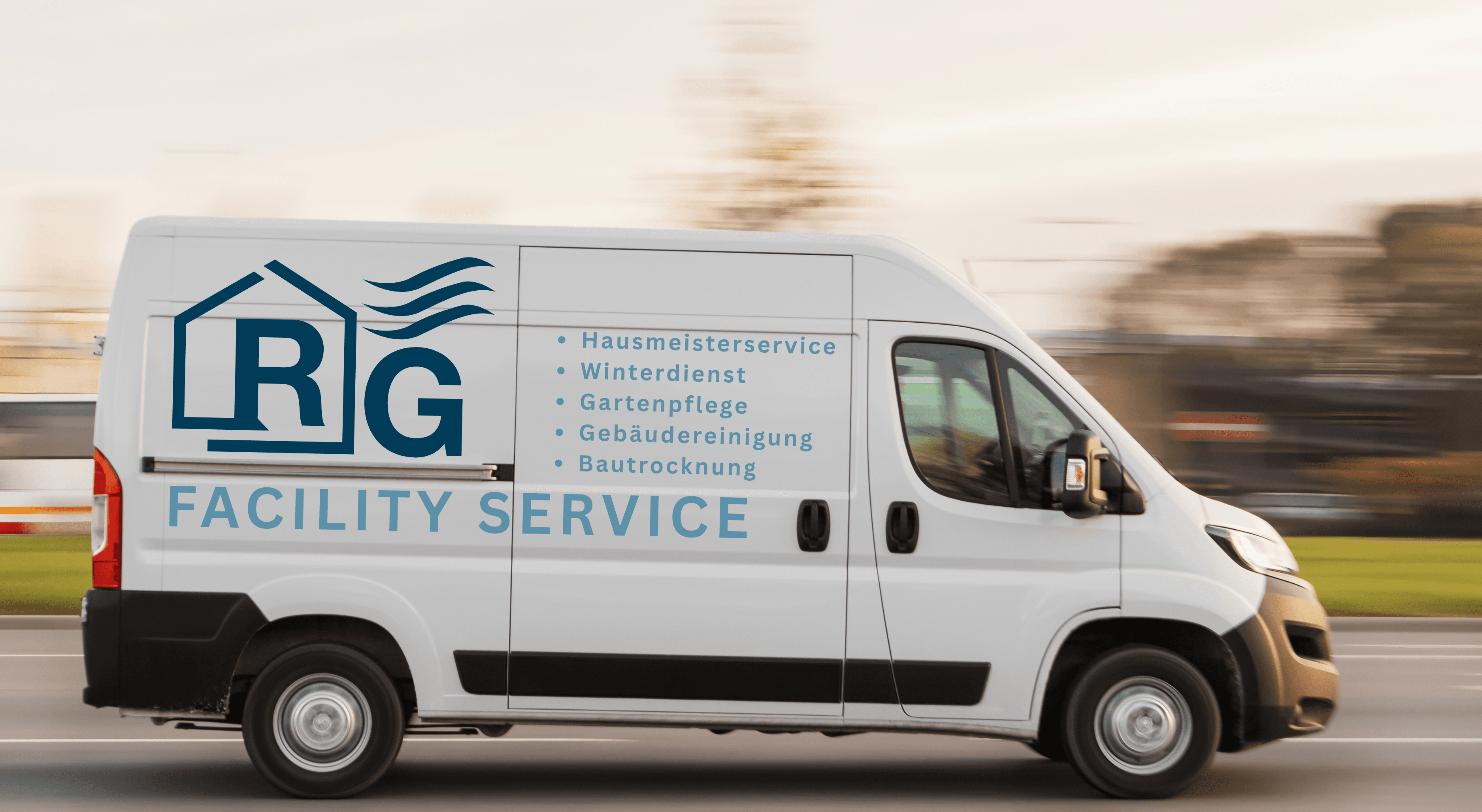 Auto mit RG-Gebäudeservice Logo