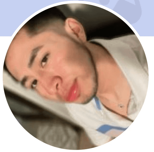 A person wearing the white shirt looking at the left