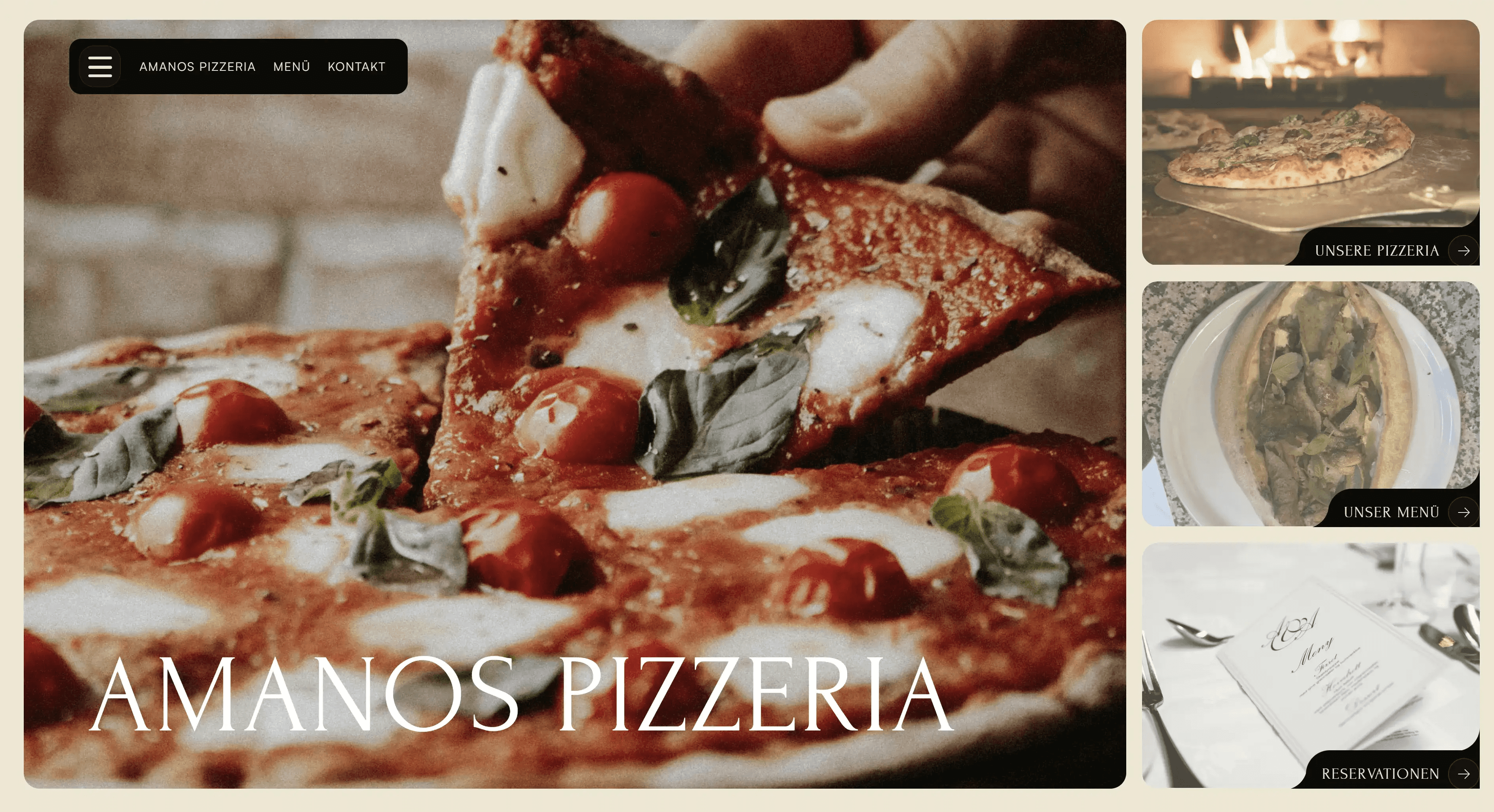 Webseite Amanos Pizzeria