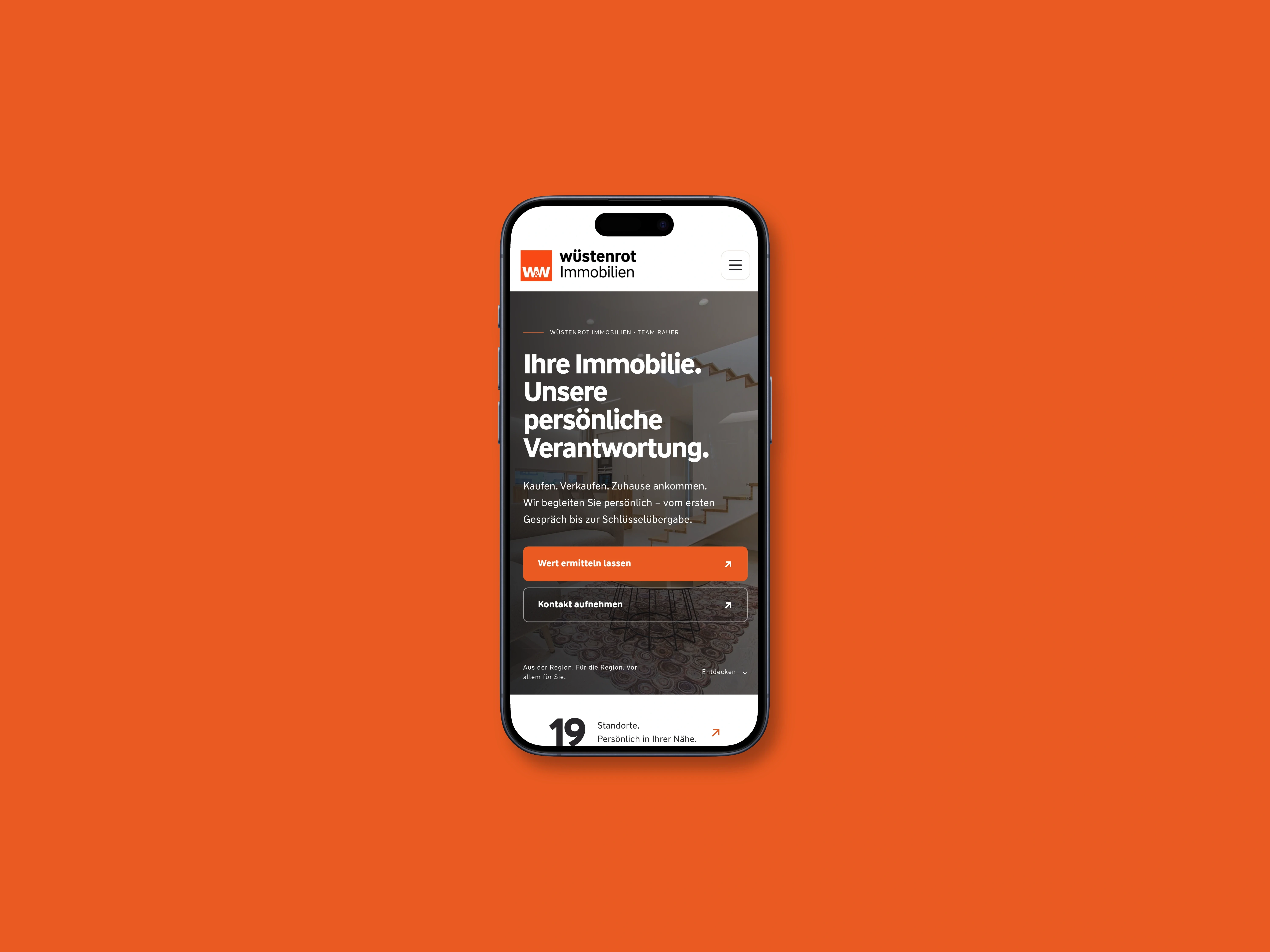 Website Wüstenrot Immobilien Team Rauer auf dem iPhone