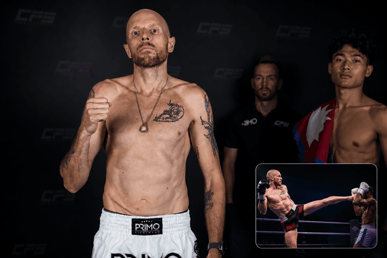 Charlie Howard, professional fighter and coach, mid-training