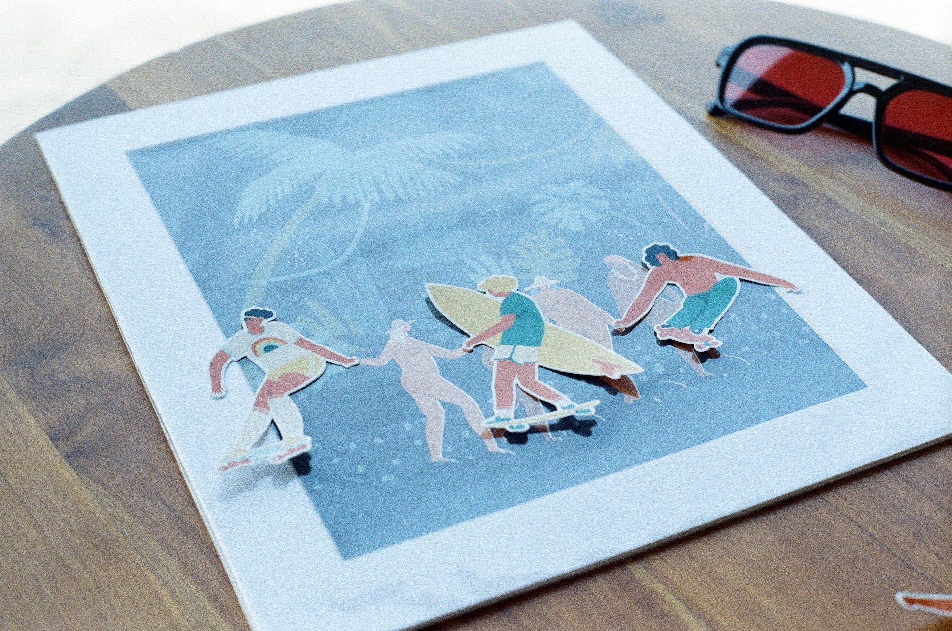 film photo of the surf art and stickers 