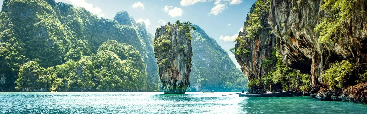 Limestone karst in tropical sea.