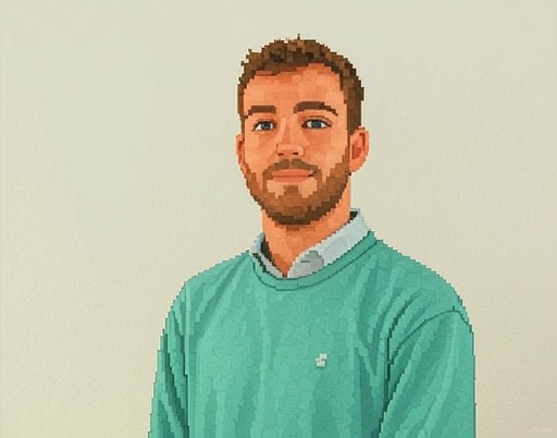 persona portrait image man with orange background and person's image on top