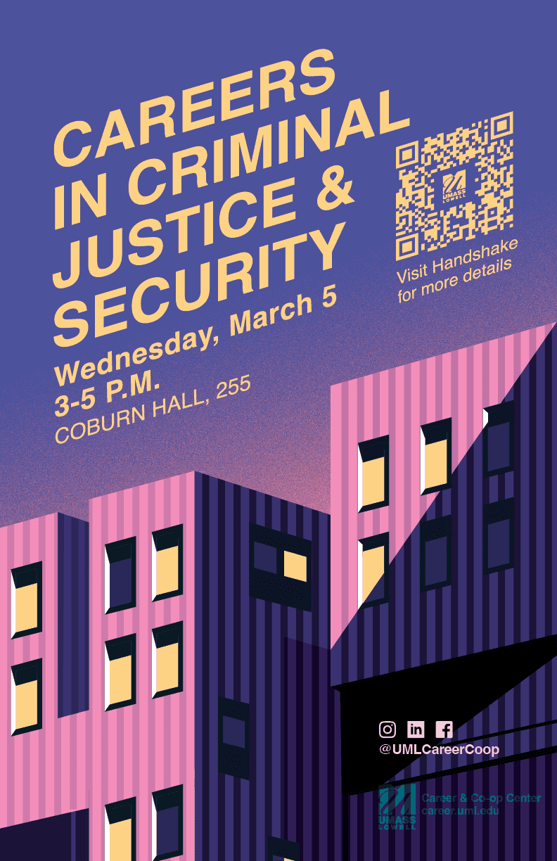 Spring career fair poster, Careers in criminal justice & Security