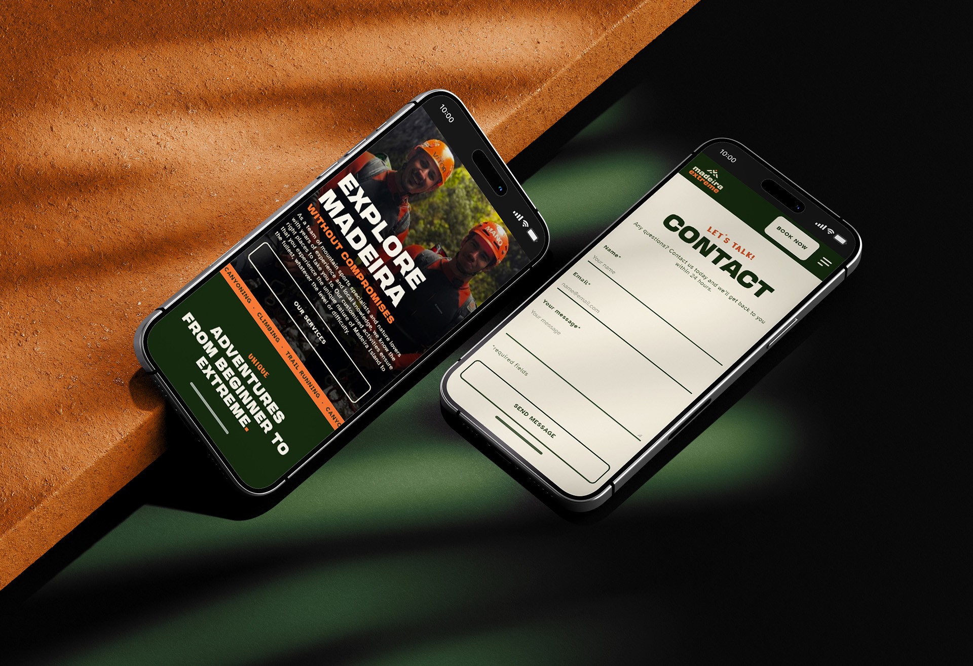 Madeira Extreme web design phone screens