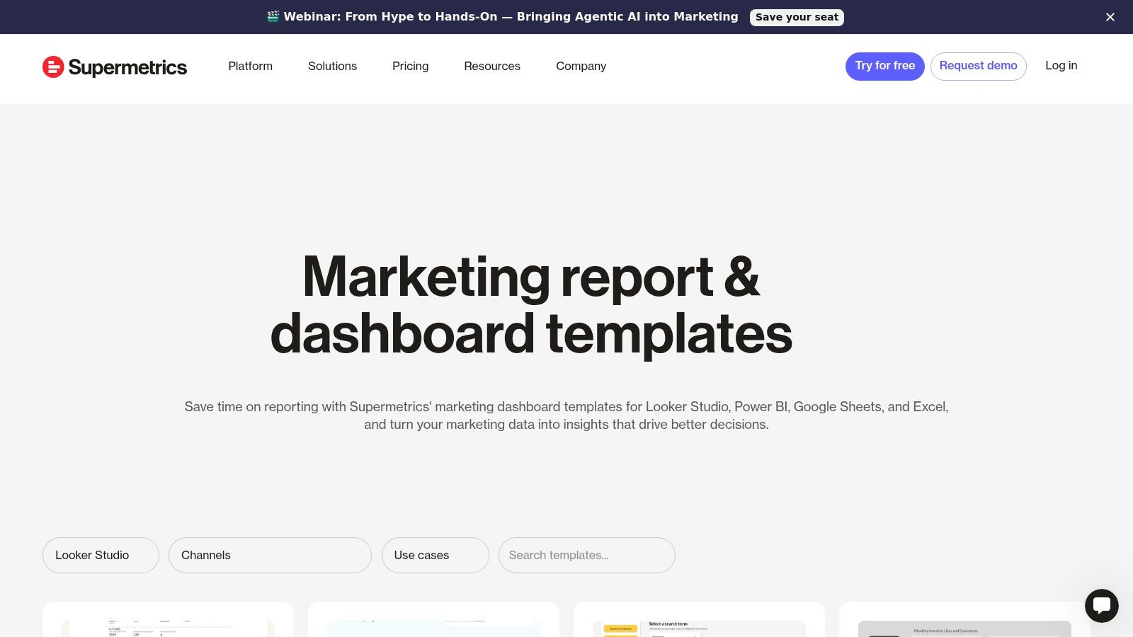 Supermetrics, Marketing Dashboard & Report Template Gallery