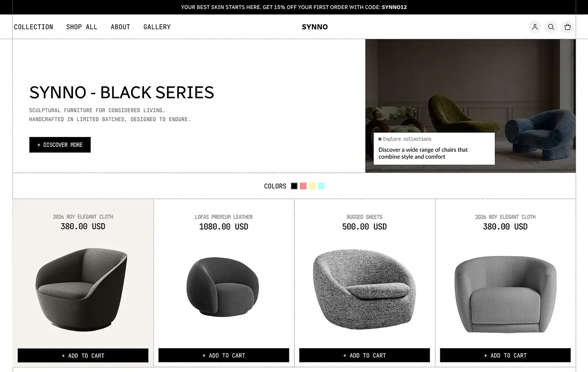 Synno website design