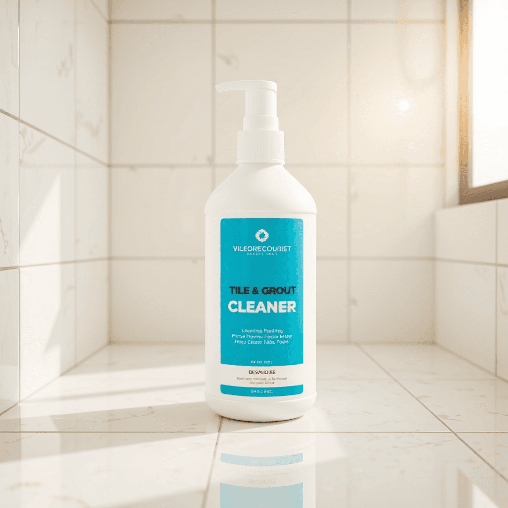 product photography of a bottle of tile and grout cleaner