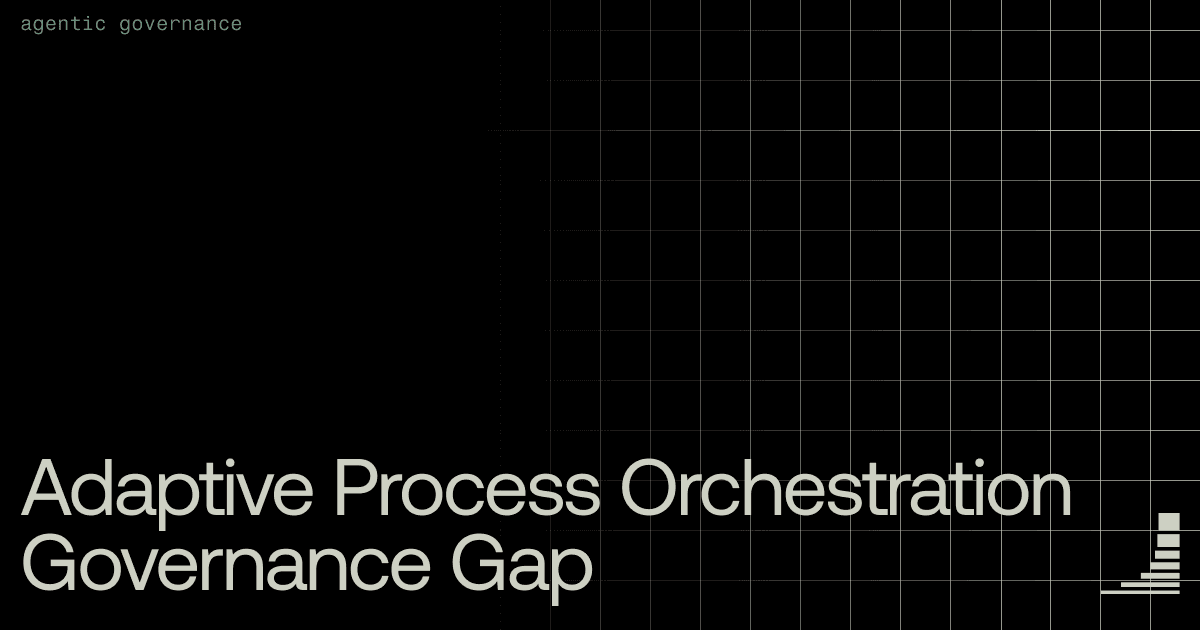 Waxell blog cover: governance control plane positioned above an adaptive process orchestration layer