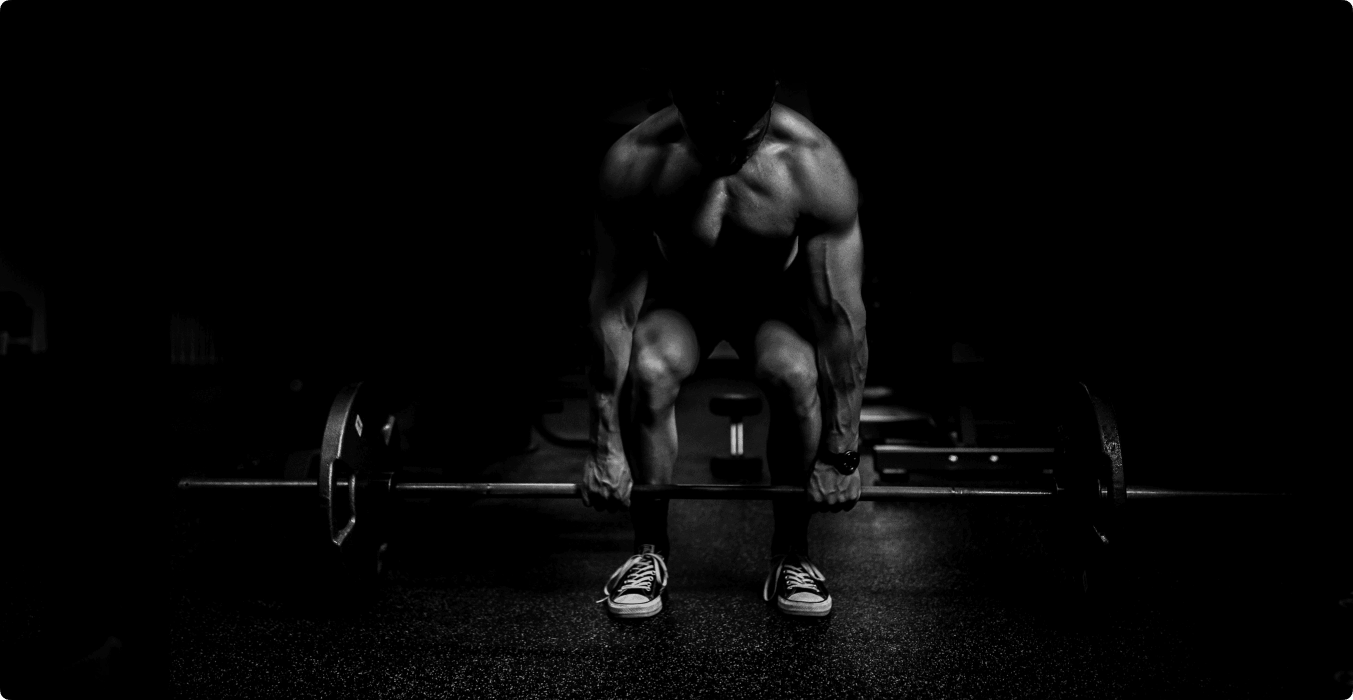 Athlete in a dark gym