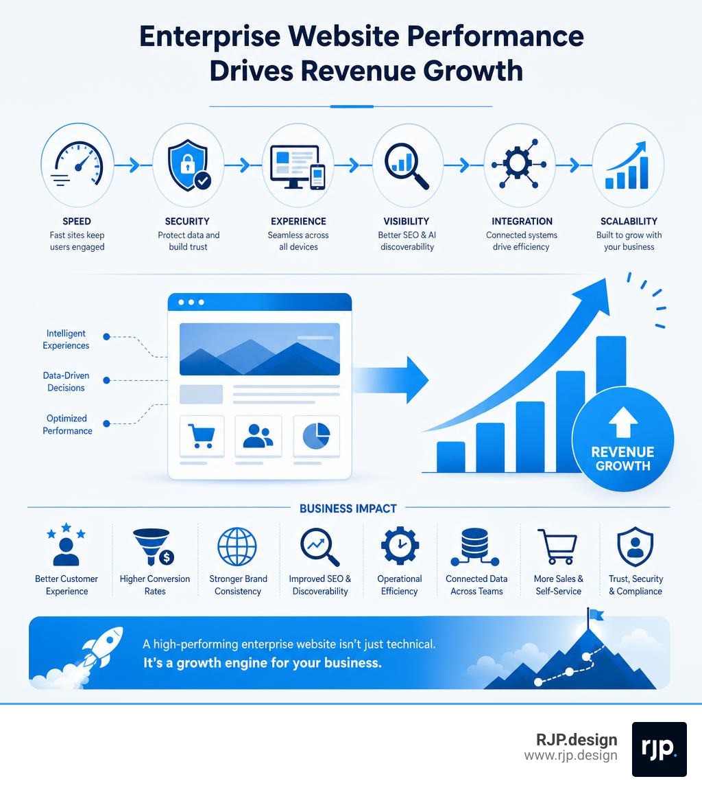 enterprise website performance and revenue growth infographic infographic