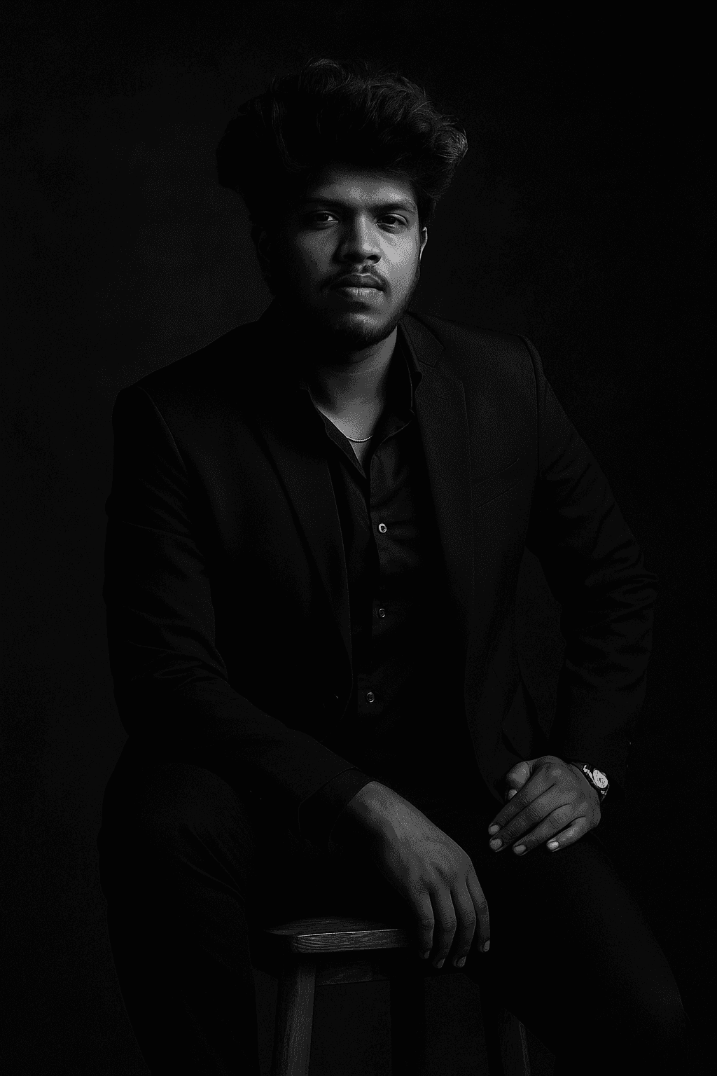 Portrait of man looking to the right