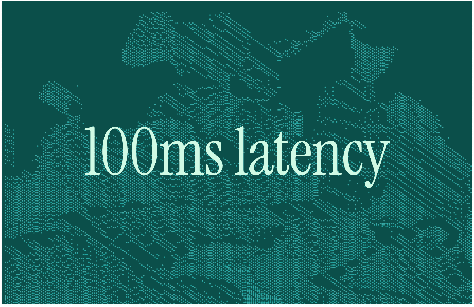 A graphic with topographic pattern with 100ms latency written on it
