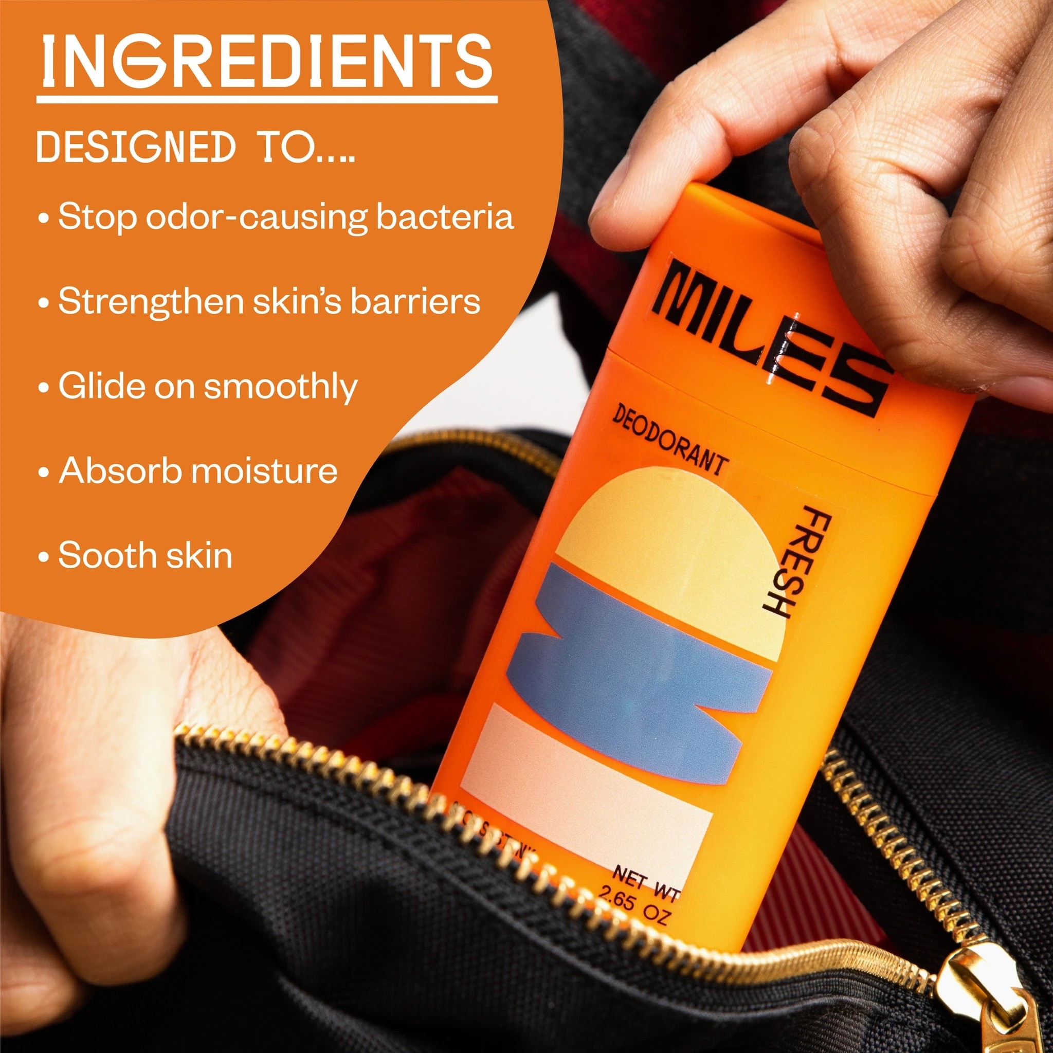 Miles Deodorant Ingredients graphic